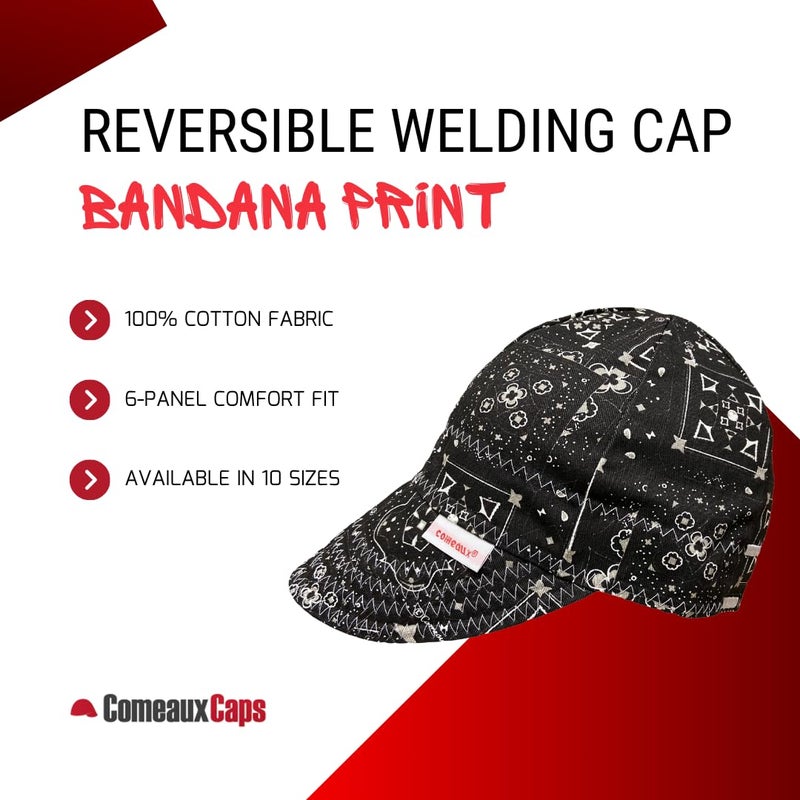 Comeaux Caps Reversible Welding Cap Grey Bandana Size 7 1/2 - Image 2